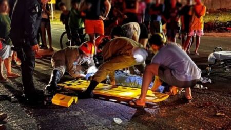 Motociclista ficou com fraturas no fêmur, no braço e no antebraço esquerdo