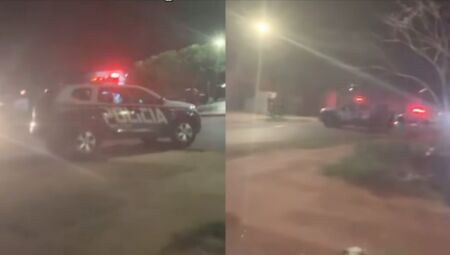 Movimentação policial no local da ocorrência
