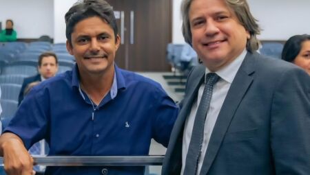 Celso Abrantes e o deputado estadual Pedro Caravina