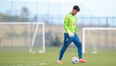 Bruno Samudio treinando com a Seleção Brasileira sub-15 