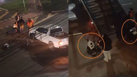 Motocicleta ficou completamente destruída