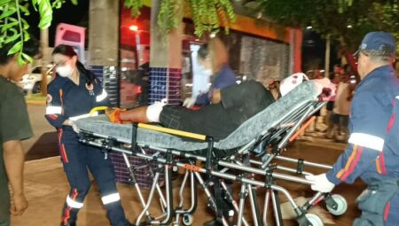 A vítima foi socorrida pelo SAMU