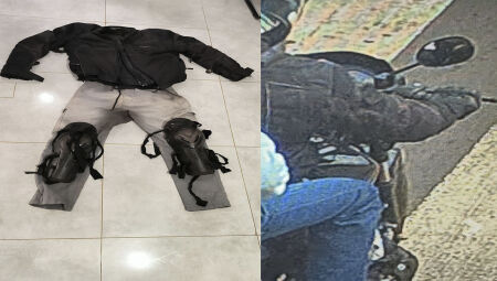 Roupas usadas pelo motociclista na hora do crime