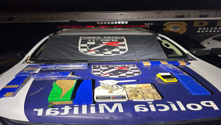 Entorpecentes apreendidos na ação policial