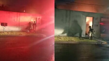 Militar conseguiu retirar o animal da casa em chamas