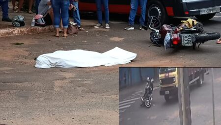 Vítima foi atropelada pelo caminhão