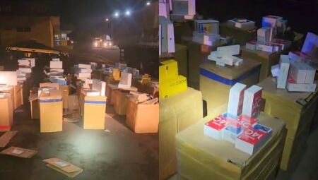 O material foi apreendido na noite de ontem