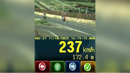 Motociclista é flagrado pilotando a 237 km/h na BR-369, no Paraná