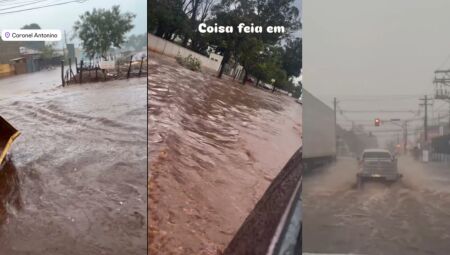 A chuva foi forte nesta segunda