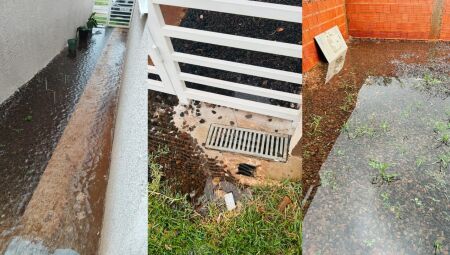 O espaço inundou após as chuvas de hoje