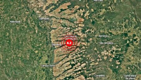 Tremor de terra entre Tocantins e Bahia 