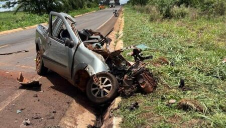 O acidente aconteceu na manhã de hoje em Ivinhema 