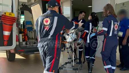 Jovem foi atendido pelo Samu