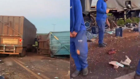 Braço de um dos motoristas ficou pela pista