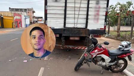 Nicholas bateu na traseira do caminhão