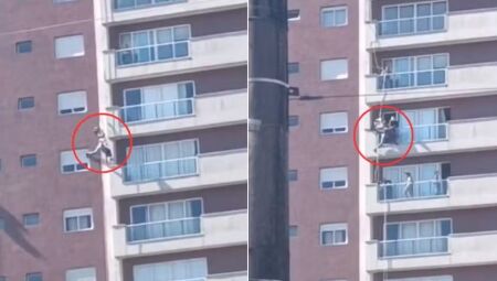 Ele foi resgatados pelos próprios moradores.