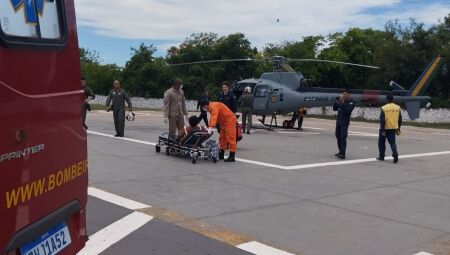 Com crise de hipertensão, moradora do Pantanal é socorrida de helicóptero em Corumbá