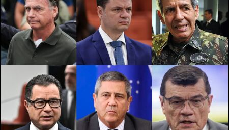 Jair Bolsonaro, Anderson Torres, Augusto Heleno, Almir Garnier, Walter Braga Netto e Paulo S&eacute;rgio Nogueira