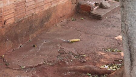 Faca encontrada durante a perícia - 