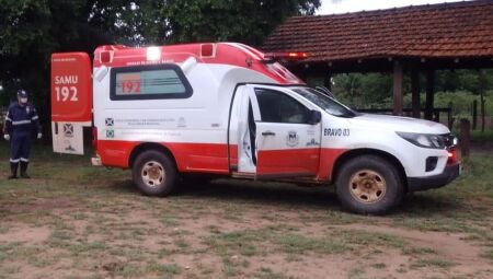 Ambul&acirc;ncia que atendeu a ocorr&ecirc;ncia