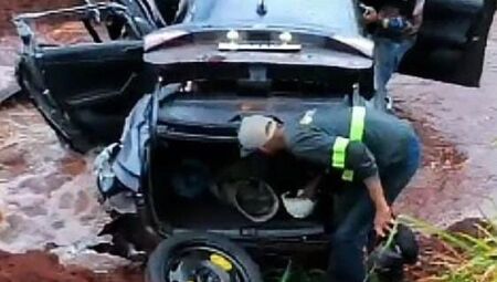 O acidente aconteceu na tarde de segunda