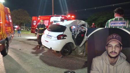 Colisão aconteceu na mureta da Avenida Gunter Hans