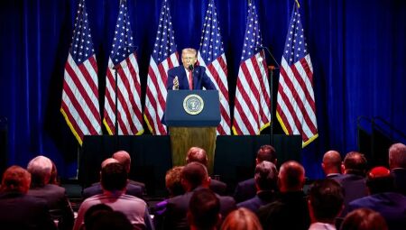 Trump discursou recentemente em evento nos Estados Unidos