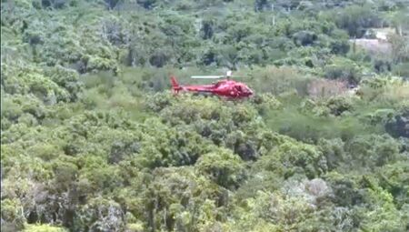 Helic&oacute;ptero caiu em zona de mata fechada