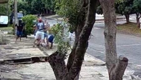 Momento do esfaqueamento