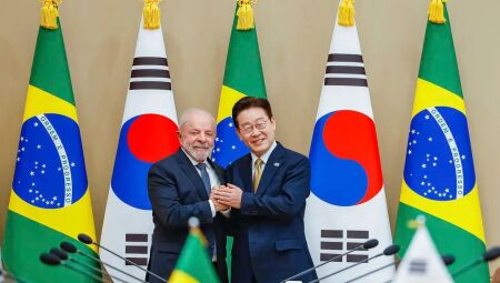 Lula e Lee Jae-Myung, presidente da Coreia do Sul