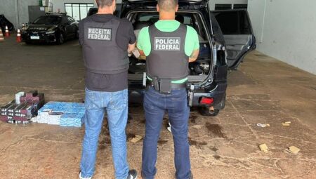 Carga irregular de mounjaro, perfumes e eletr&ocirc;nicos &eacute; apreendida em rodovia de Dourados