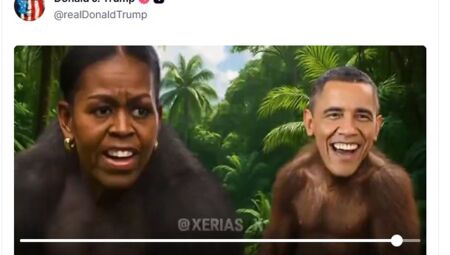 Frame em que mostra os rostos de Barack e Michelle Obama