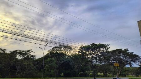 Dia amanheceu bastante nublado e com chuva em Campo Grande