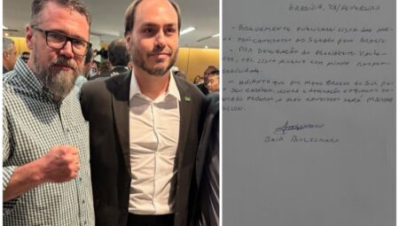 Carta divulgada por Michelle foi endossada por Carlos Bolsonaro