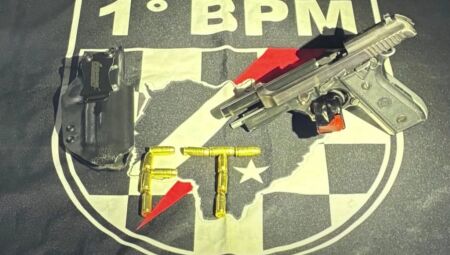 Arma apreendida - Foto: Divulga&ccedil;&atilde;o / PMMS