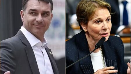 Senadores Fl&aacute;vio Bolsonaro e Tereza Cristina