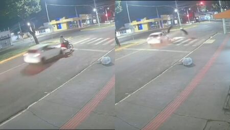 O acidente aconteceu na noite de domingo