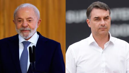 Presidente Lula e senador Fl&aacute;vio Bolsonaro