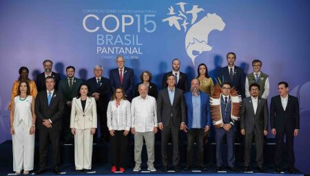 Lula durante ato na COP15, em Campo Grande
