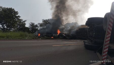 Local do acidente - Foto: Reprodu&ccedil;&atilde;o / Tr&ecirc;s Lagoas No Ar