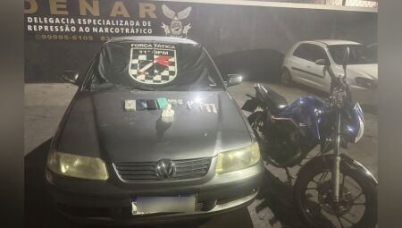 Carro e moto tamb&eacute;m foram apreendidos  Foto: Divulga&ccedil;&atilde;o