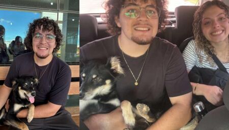 Andrey, Whisky e a amiga Marcelly, respons&aacute;vel por unir os dois