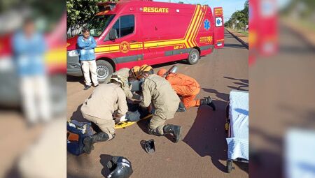B&ecirc;bado, motociclista cai ao passar por quebra-molas em Chapad&atilde;o do Sul 
