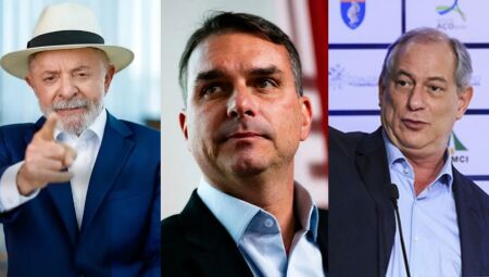 Presidente Lula, senador Fl&aacute;vio Bolsonaro e Ciro Gomes