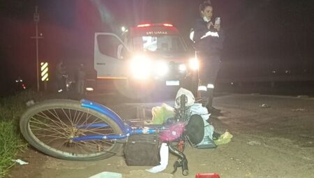V&iacute;tima estava em uma bicicleta quando foi atropelada