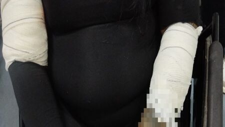 Mulher foi socorrida para atendimento m&eacute;dico