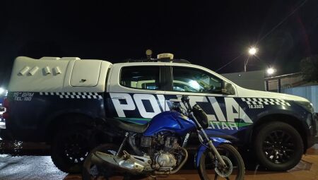 Moto recuperada - Foto: Divulga&ccedil;&atilde;o / PMMS