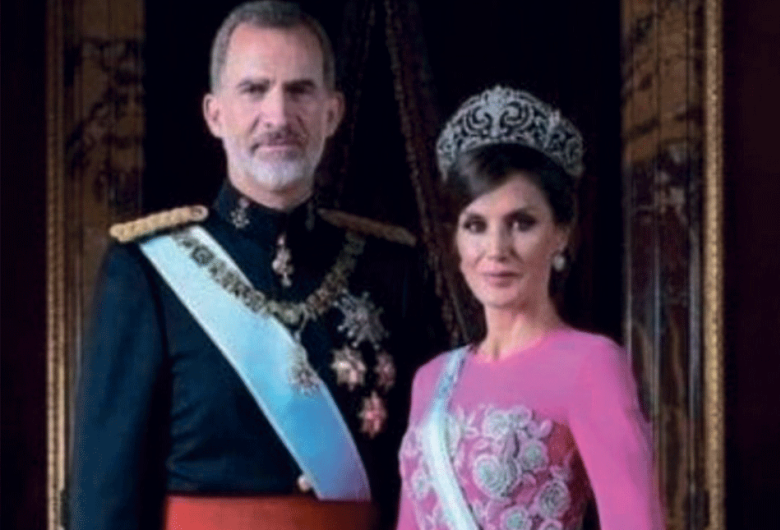 Rainha Leticia e o rei Felipe VI da Espanha.