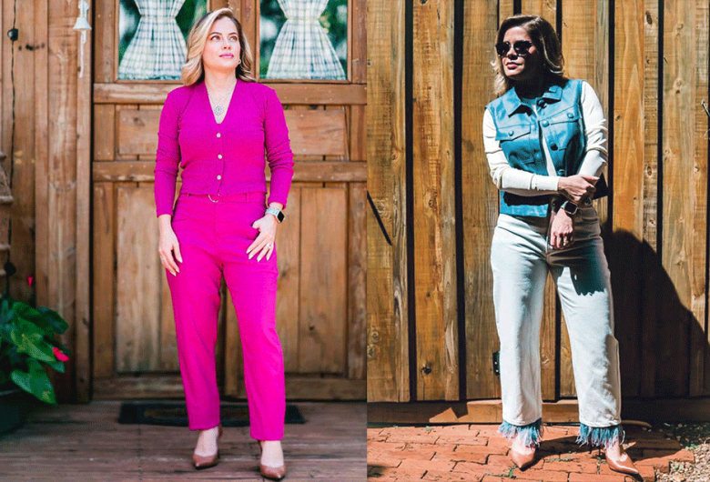 A pastora Fernanda Lima Gutierrez usa dois modelos descontraídos da coleção outono da loja Flor do Dia Store que está com muitas novidades. Confira na rua Antônio Maria Coelho 2759, loja 4. Telefone 3305-6005.