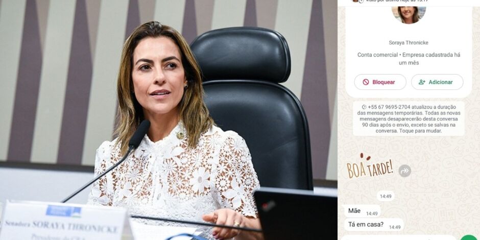 A recomendação é quem receba a mensagem deste número bloqueie imediatamente 